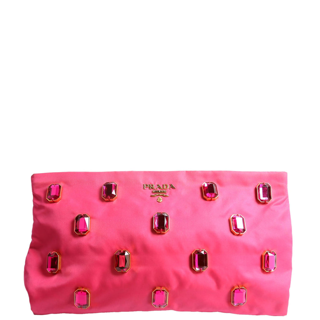 BP0244 Tessuto Pietre Jeweled Clutch Pink