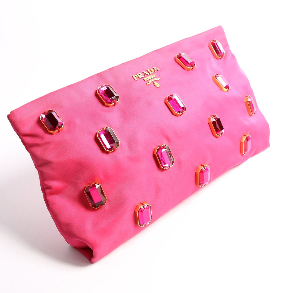BP0244 Tessuto Pietre Jeweled Clutch Pink