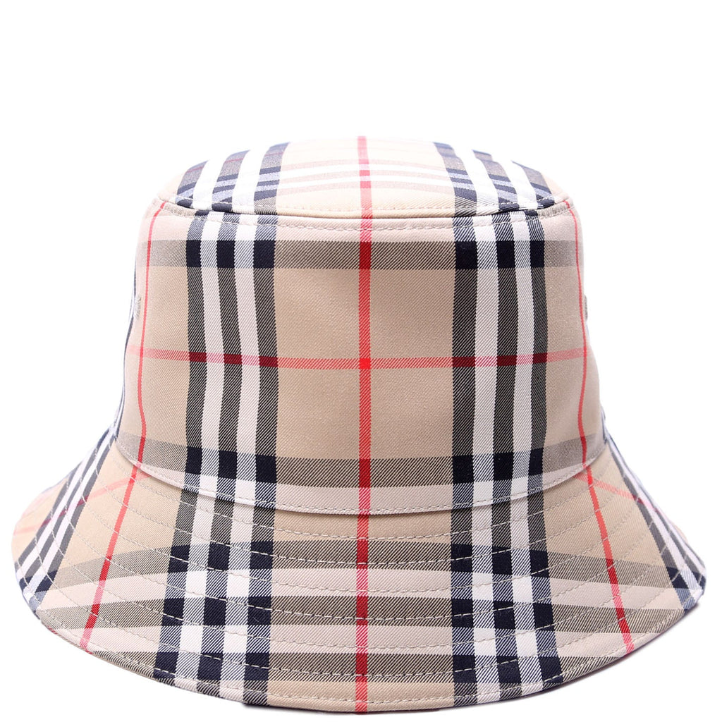 Vintage Check Bucket Hat Size Small Beige