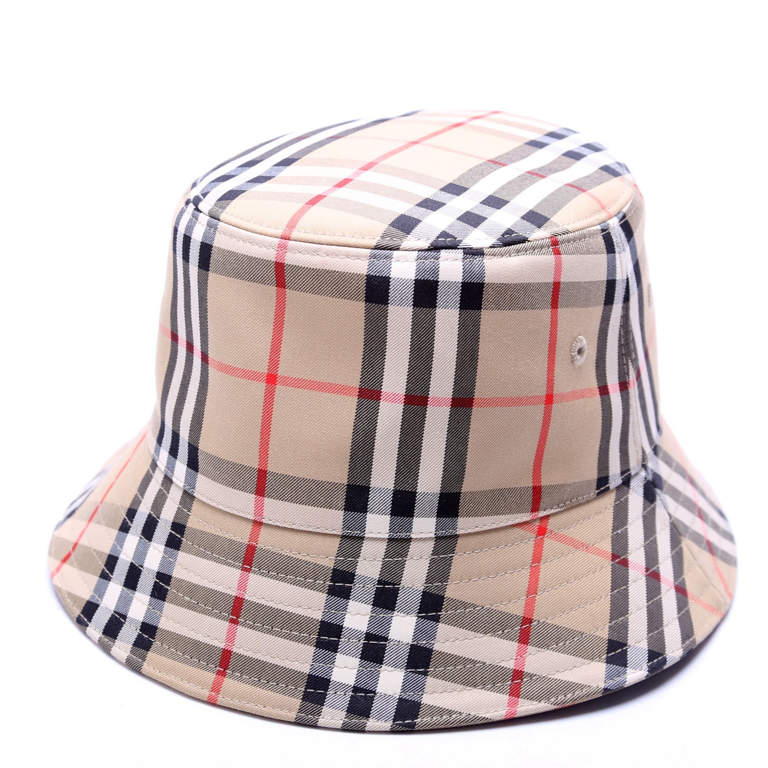 Vintage Check Bucket Hat Size Small Beige