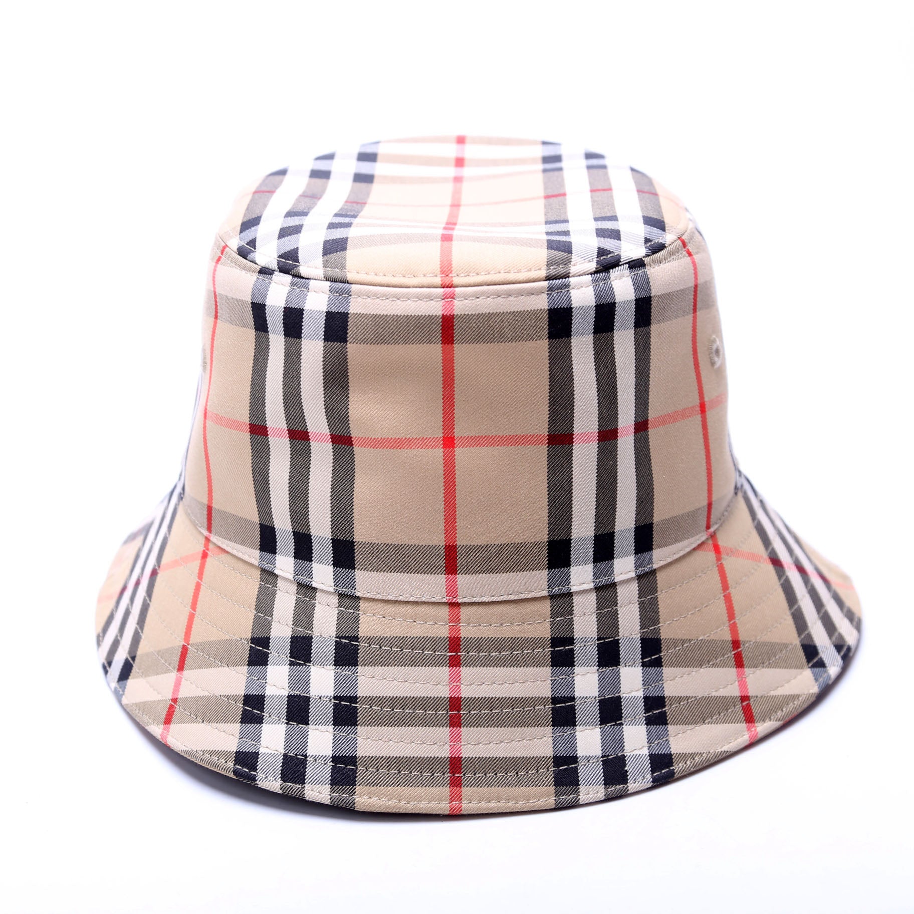Vintage Check Bucket Hat Size Small Beige