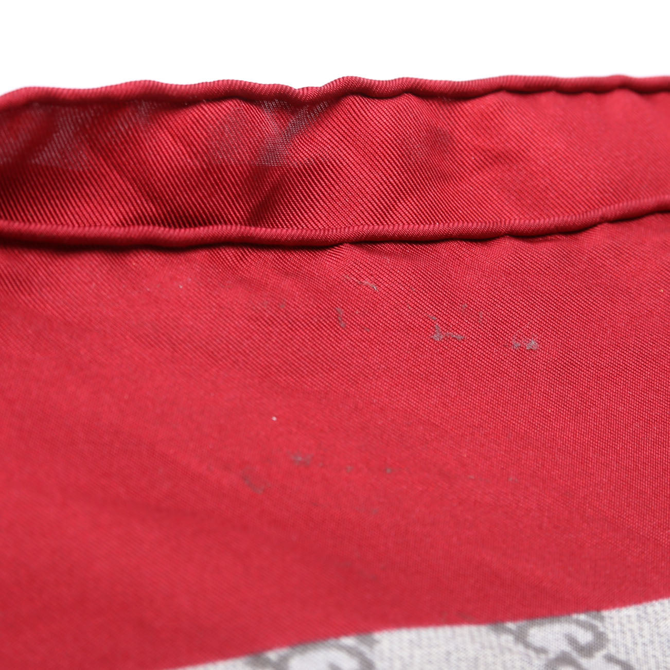 Square Flora Silk Scarf Red/Beige