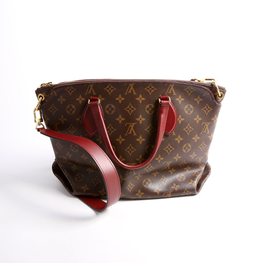 Flower Zipped Tote MM Monogram Berry