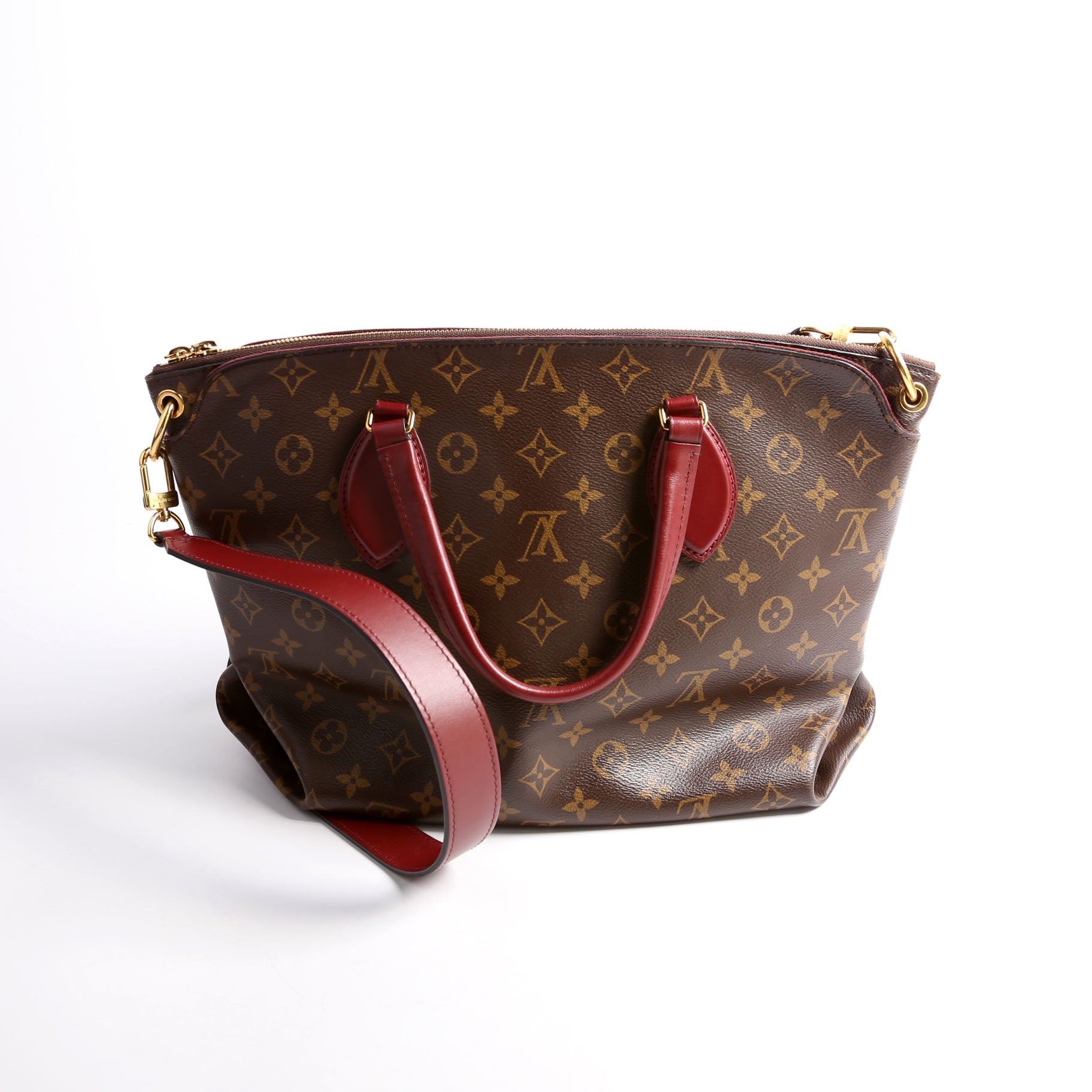 Flower Zipped Tote MM Monogram Berry
