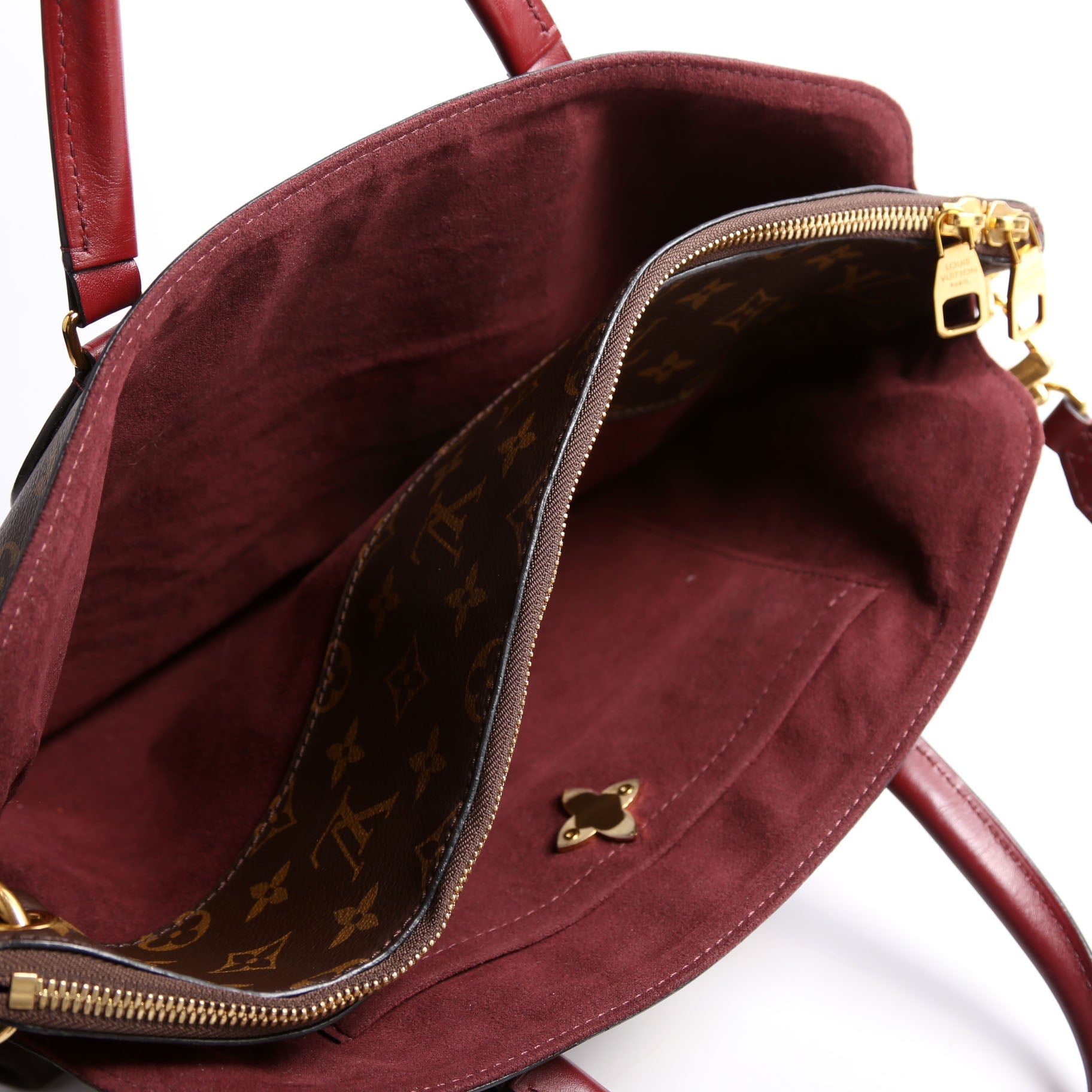 Flower Zipped Tote MM Monogram Berry