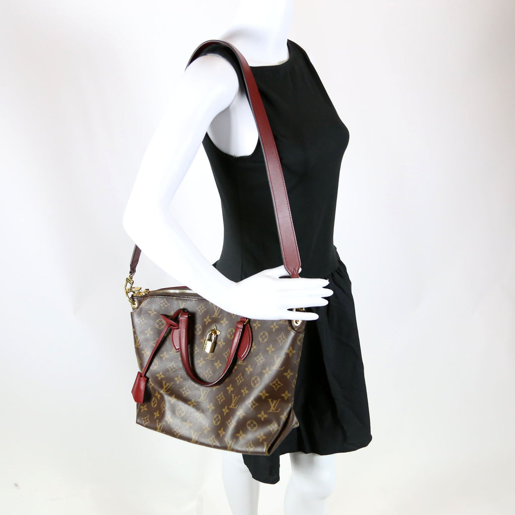 Flower Zipped Tote MM Monogram Berry