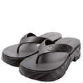 Rubber Logo Platform Thong Sandals Size 36 Black