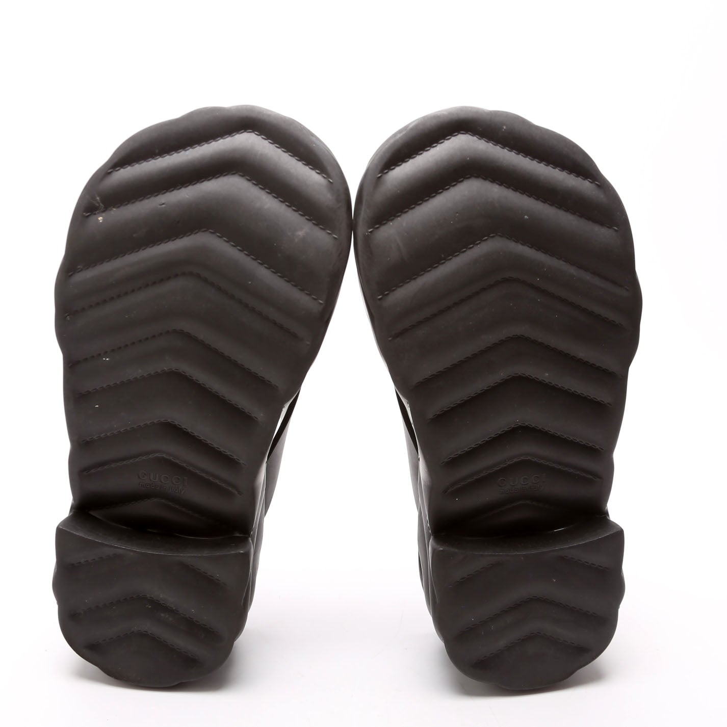 Rubber Logo Platform Thong Sandals Size 36 Black