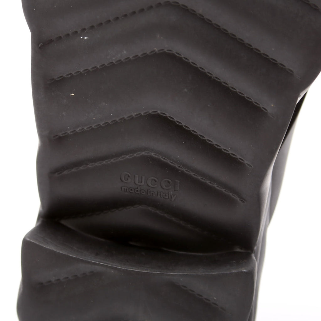 Rubber Logo Platform Thong Sandals Size 36 Black