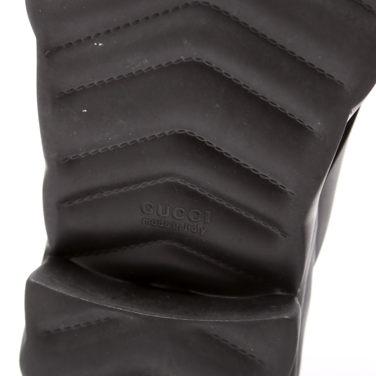 Rubber Logo Platform Thong Sandals Size 36 Black