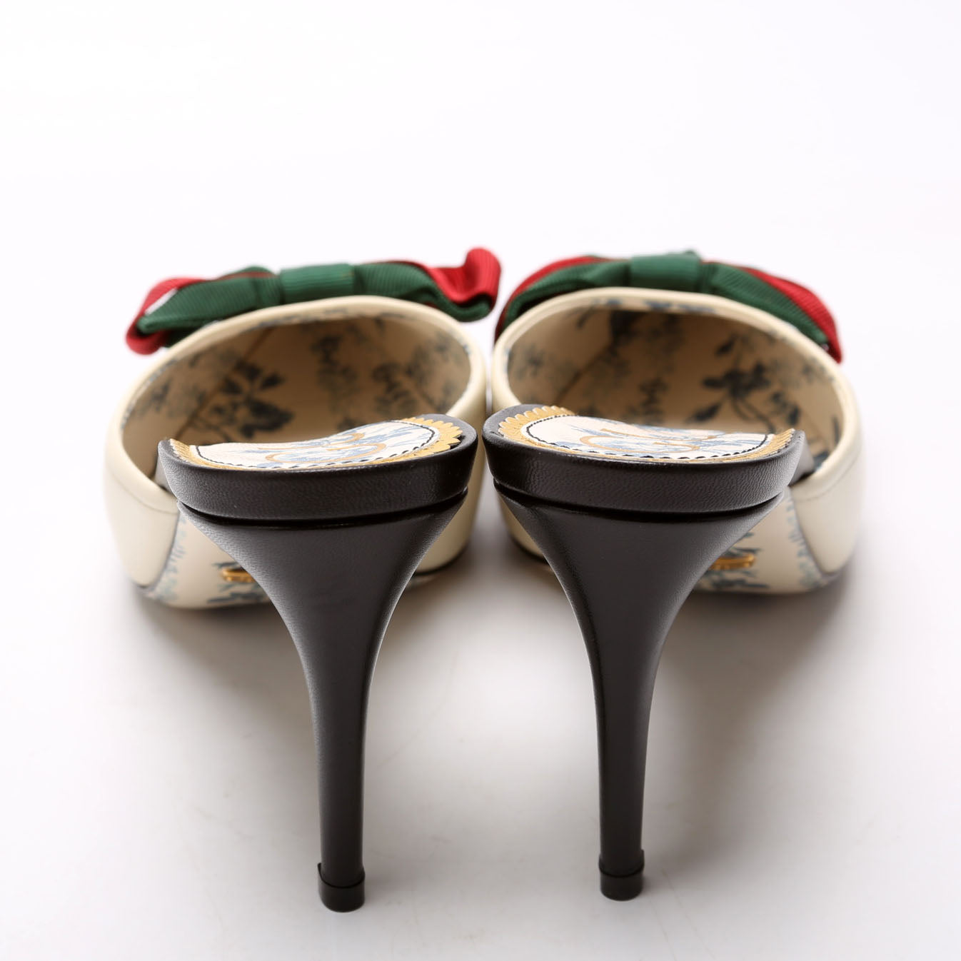 Malaga Kid Web Bow Mules Size 38 Cream/Black