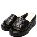 Camelia Quilted Lambskin Platform Mules Size 37 Black