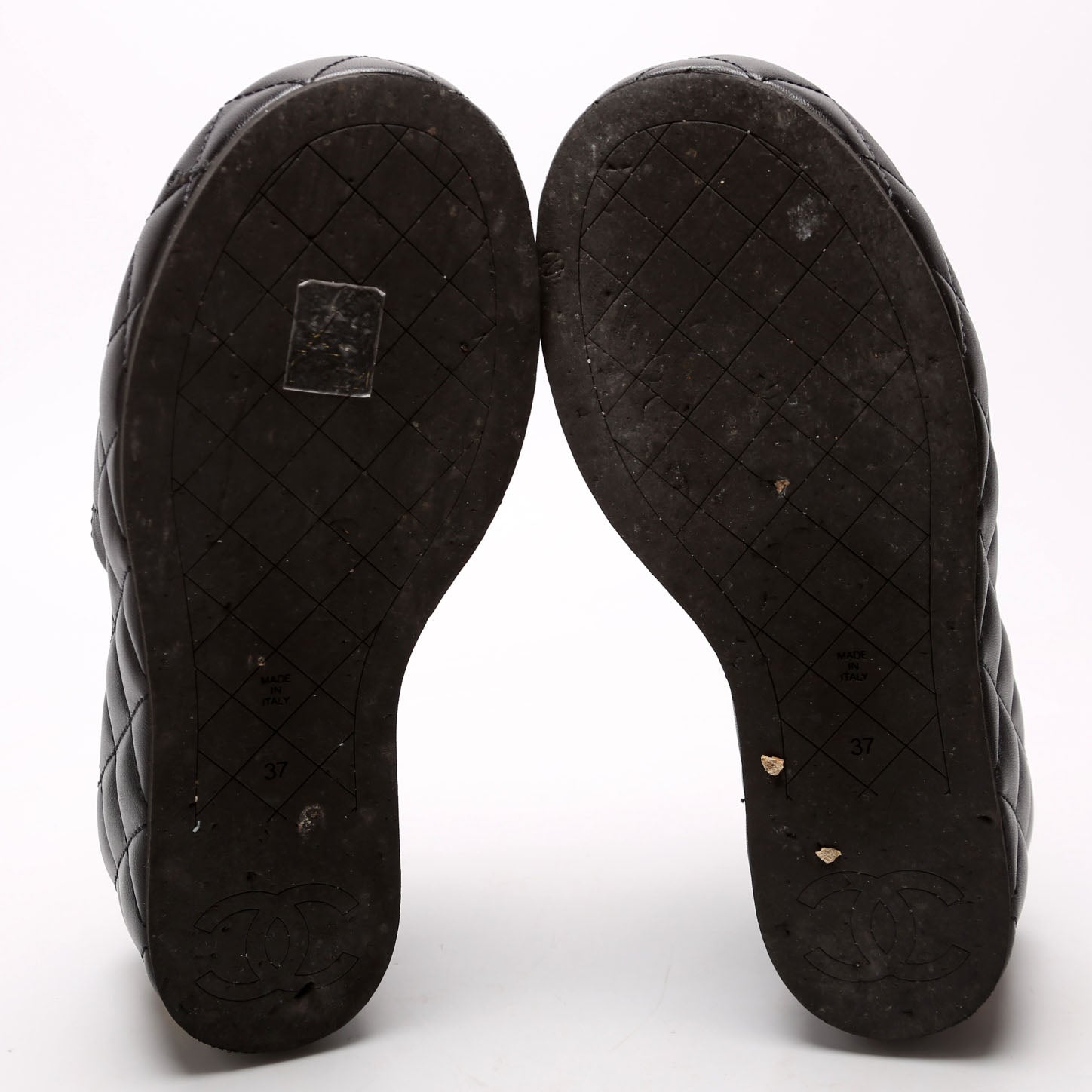 Camelia Quilted Lambskin Platform Mules Size 37 Black