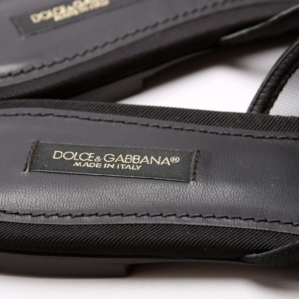 Baroque Mesh Slides Size 37.5 Black