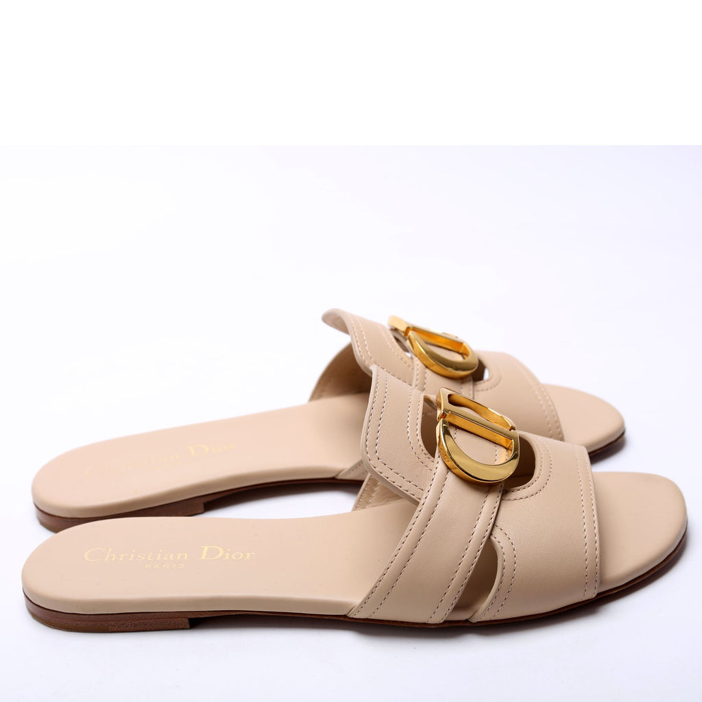 30 Montaigne Calfskin Slides 37.5 Tan
