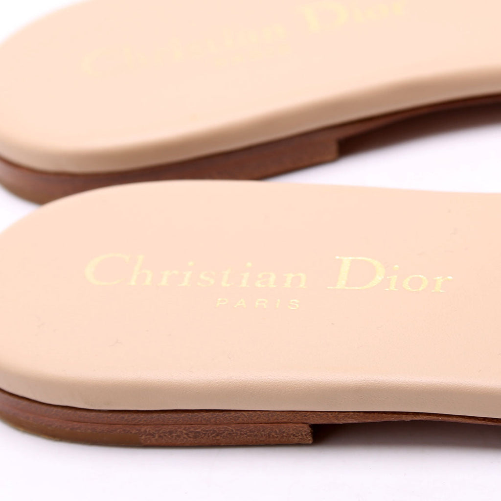 30 Montaigne Calfskin Slides 37.5 Tan