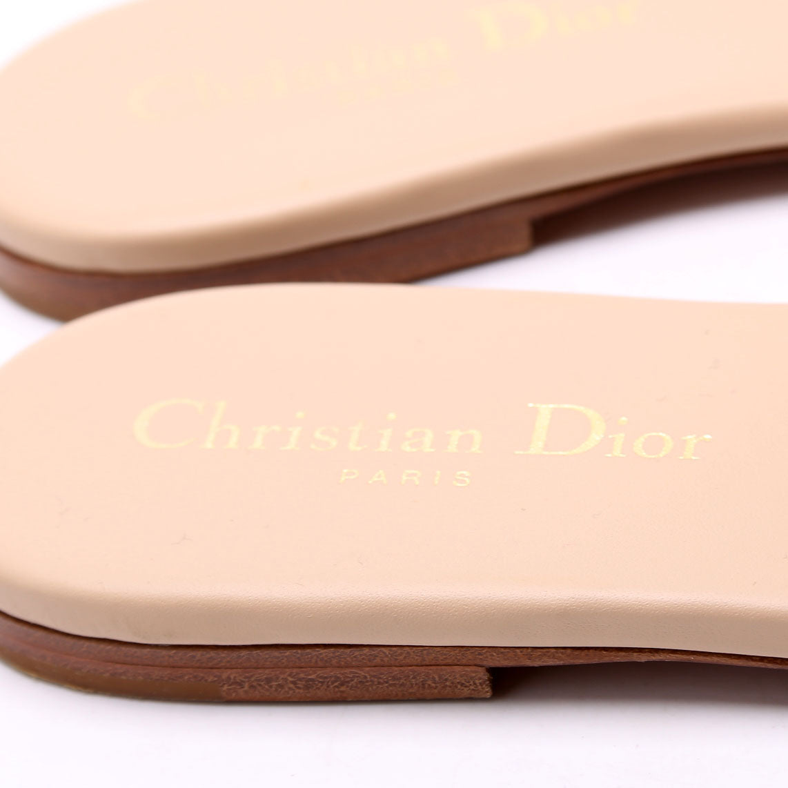 30 Montaigne Calfskin Slides 37.5 Tan