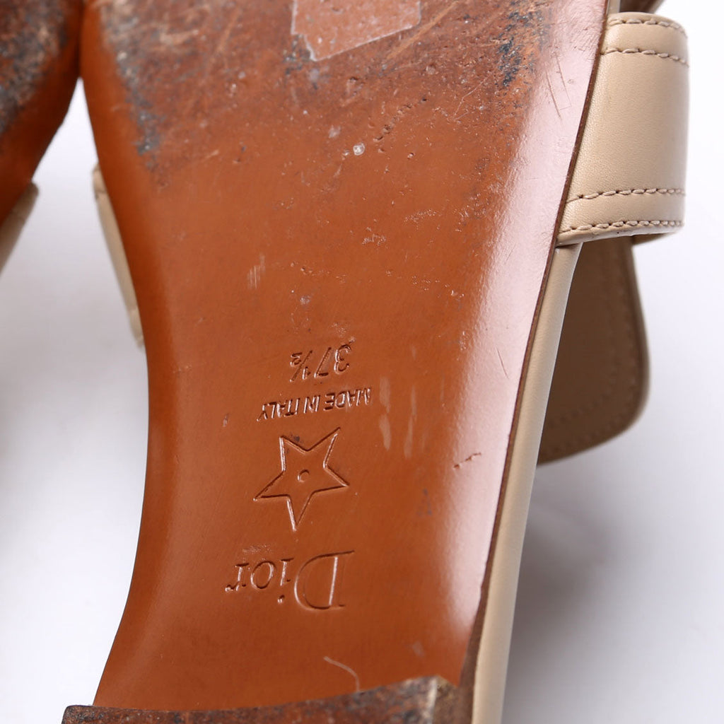 30 Montaigne Calfskin Slides 37.5 Tan