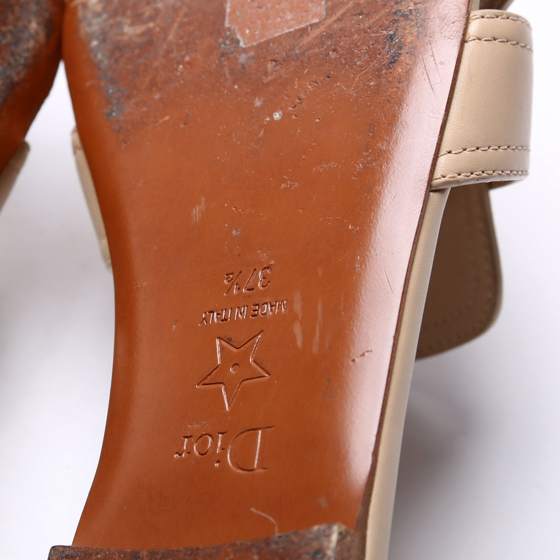 30 Montaigne Calfskin Slides 37.5 Tan