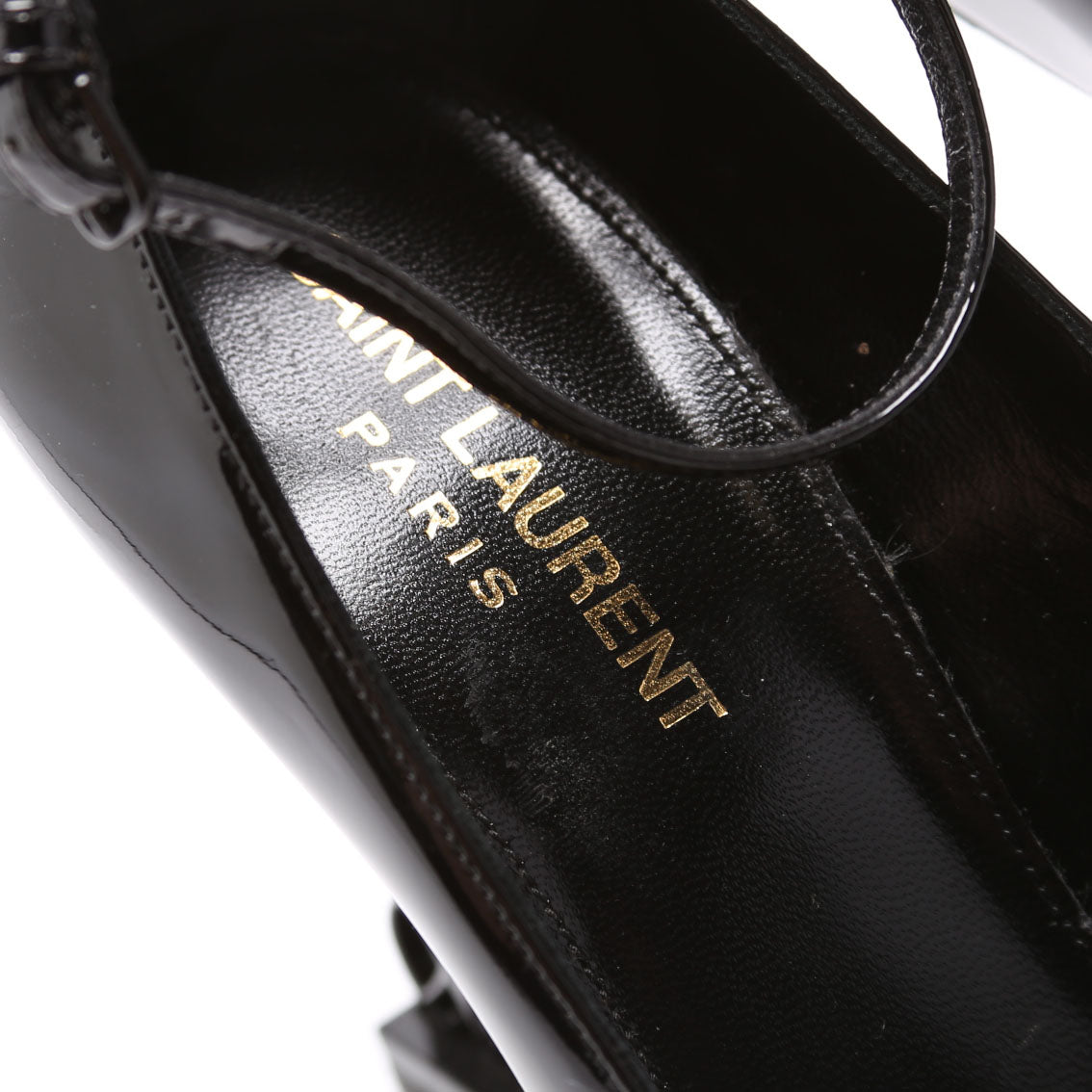 SAINT LAURENT Opyum 'Appelle Moi' Ankle Strap Pumps Size 38 Black
