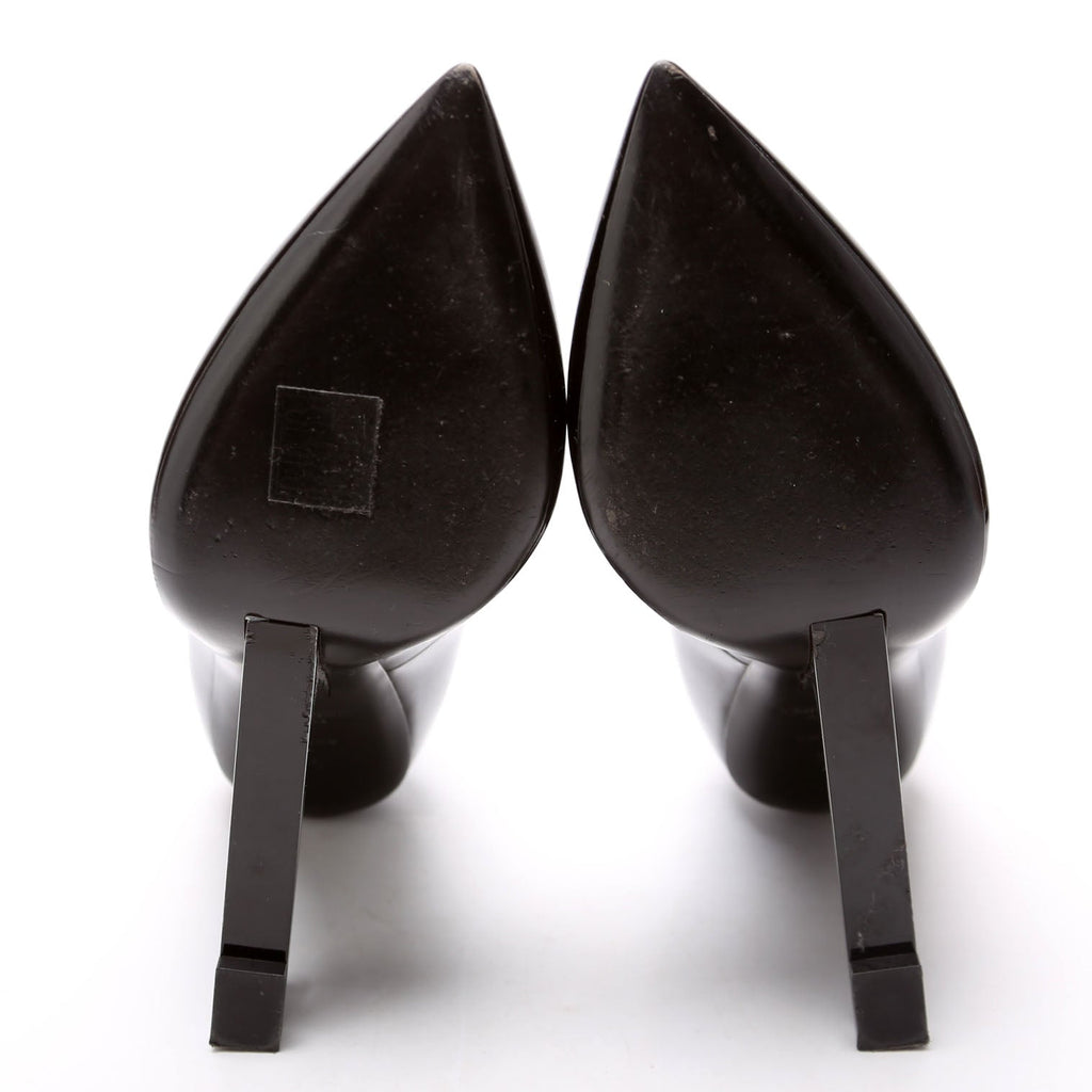SAINT LAURENT Opyum 'Appelle Moi' Ankle Strap Pumps Size 38 Black