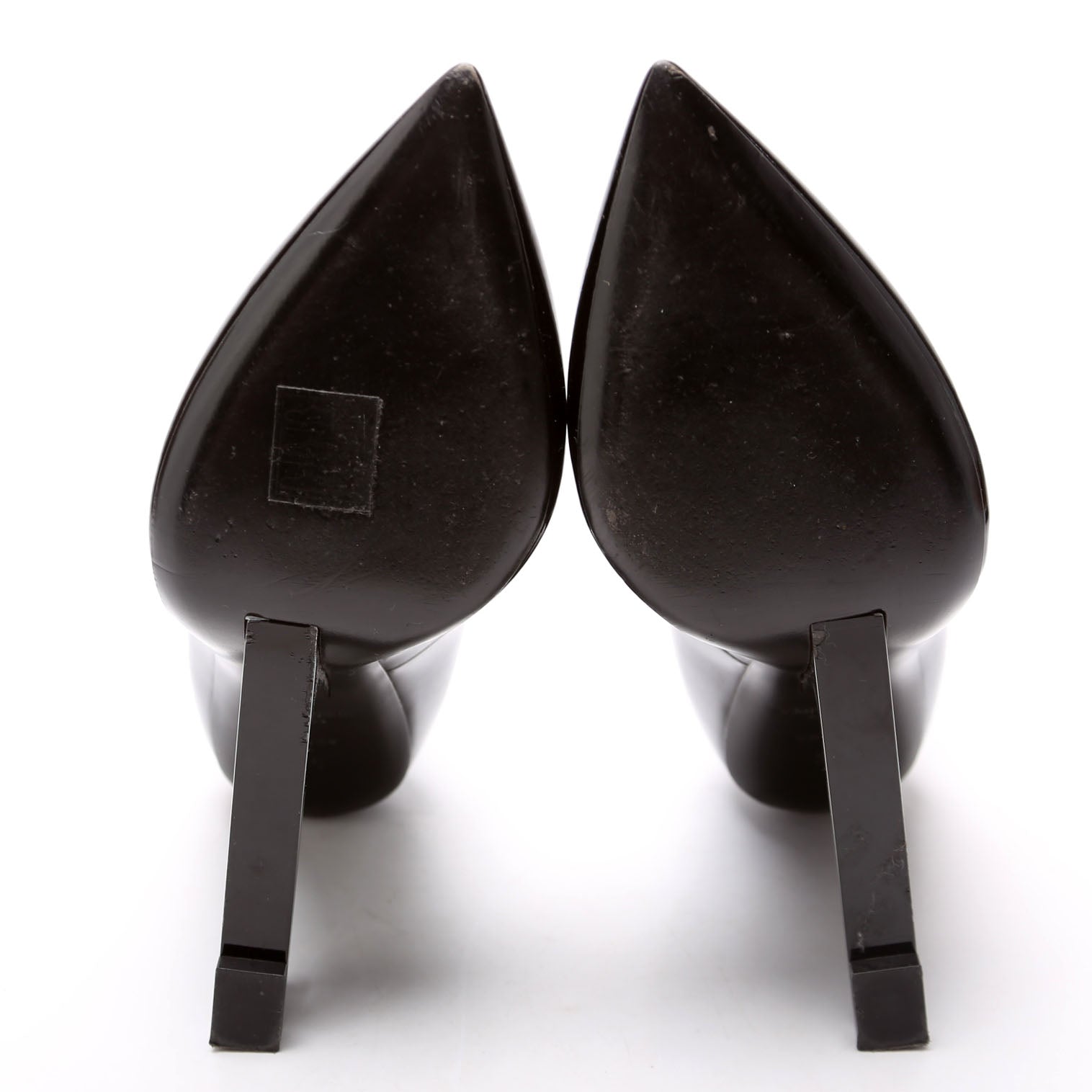 SAINT LAURENT Opyum 'Appelle Moi' Ankle Strap Pumps Size 38 Black