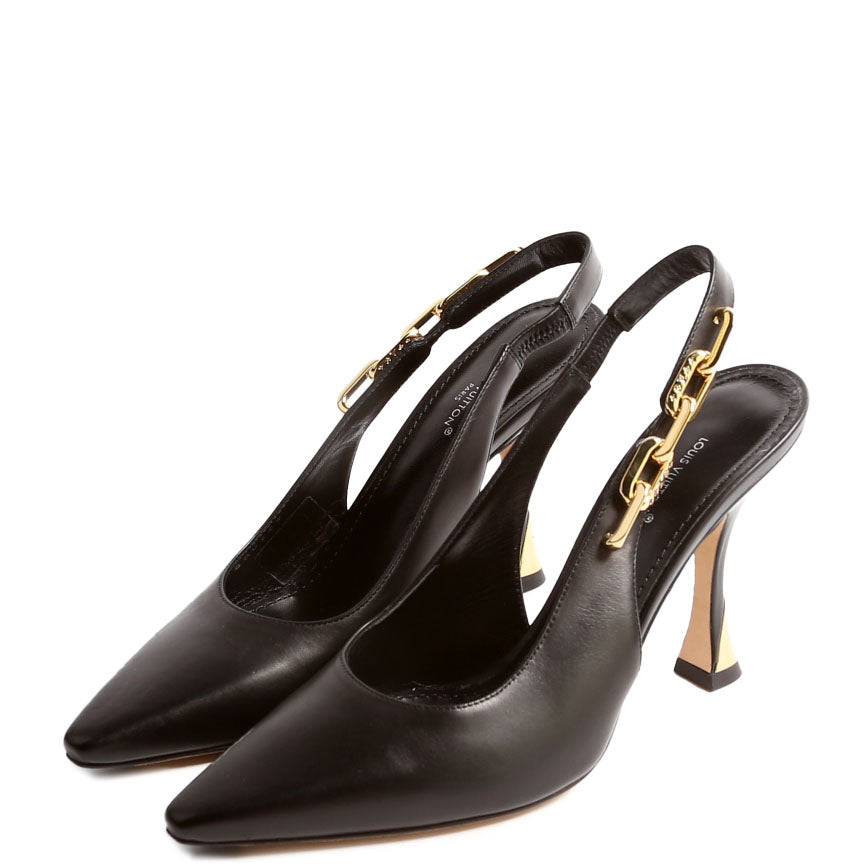 Sparkle Slingback Pumps Size 37.5 Black/Gold