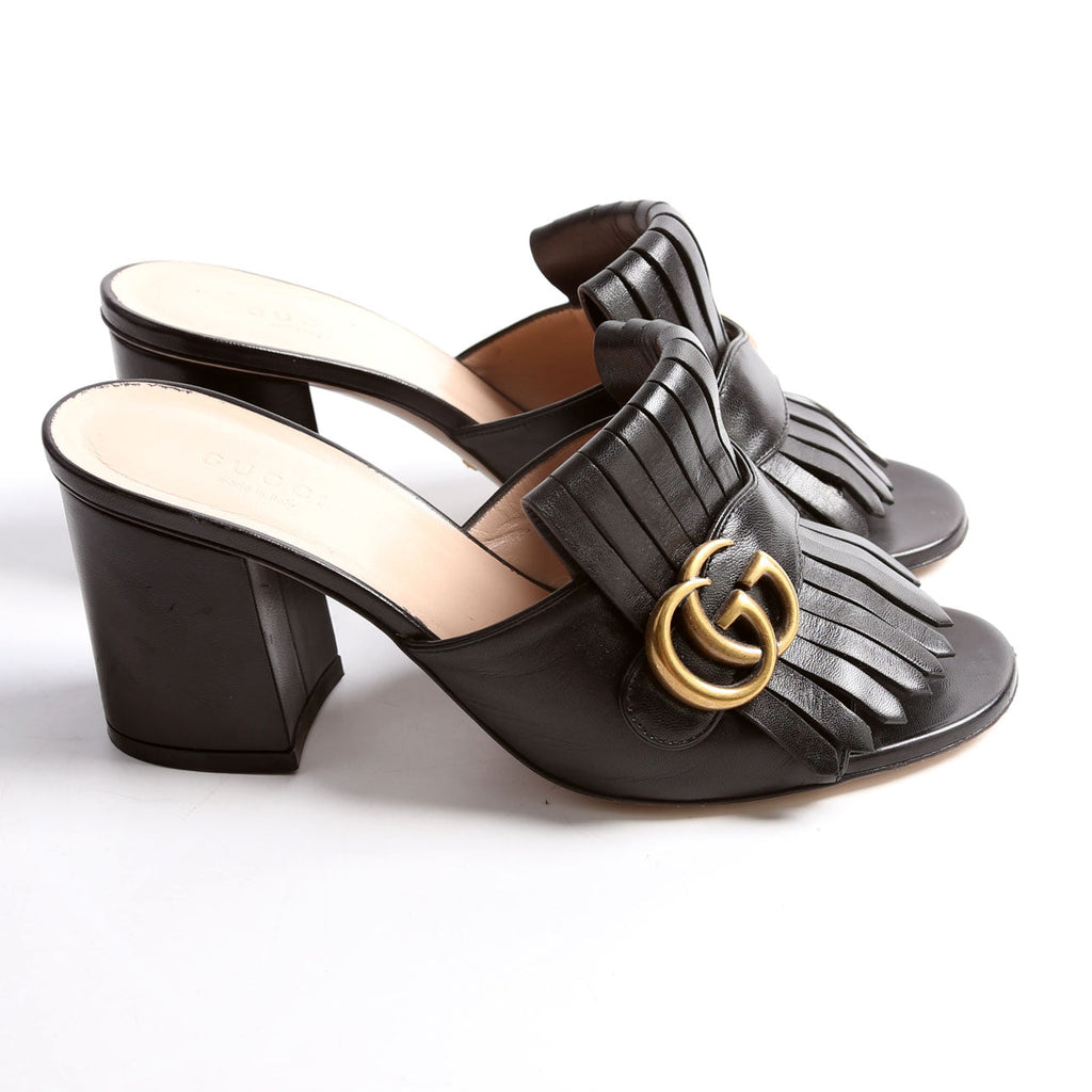 GG Marmont Fringe Mules Size 37.5
