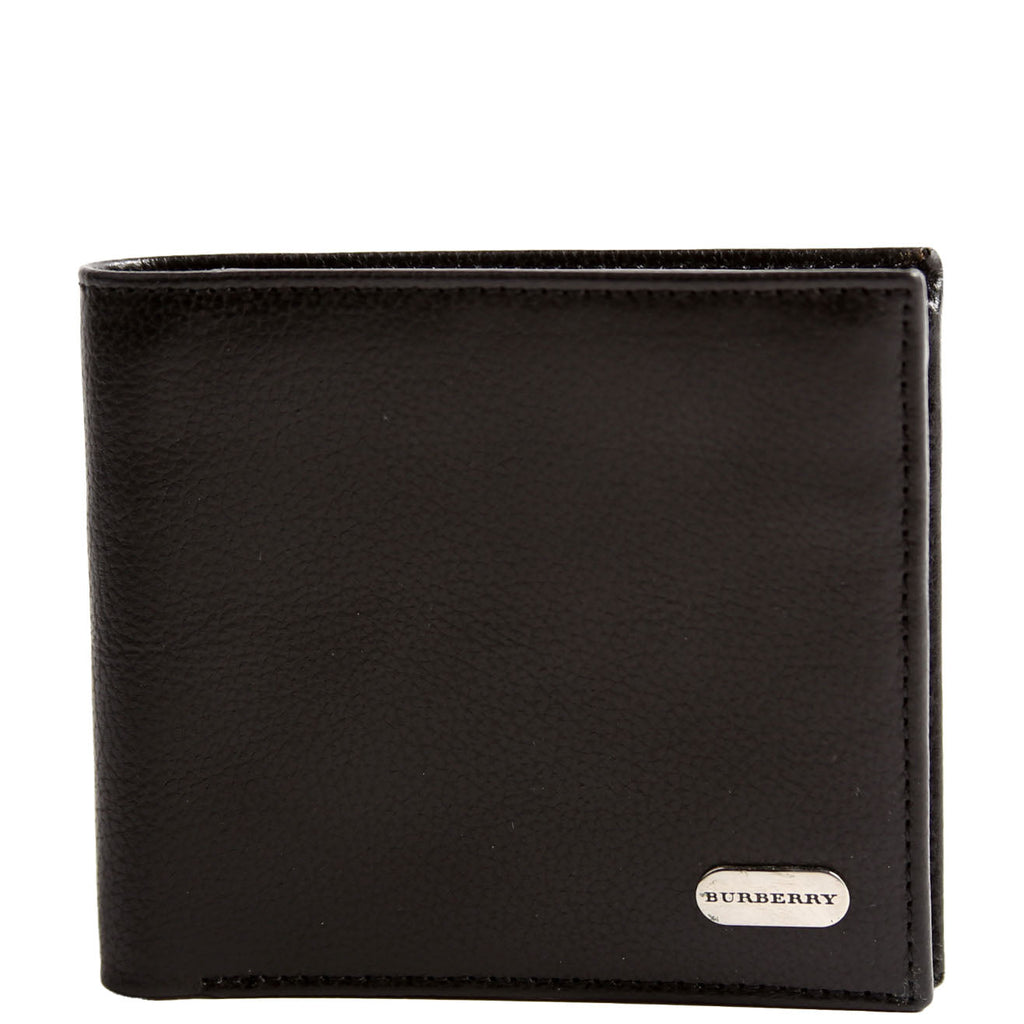 Bifold Leather Wallet With Coin Pouch Black