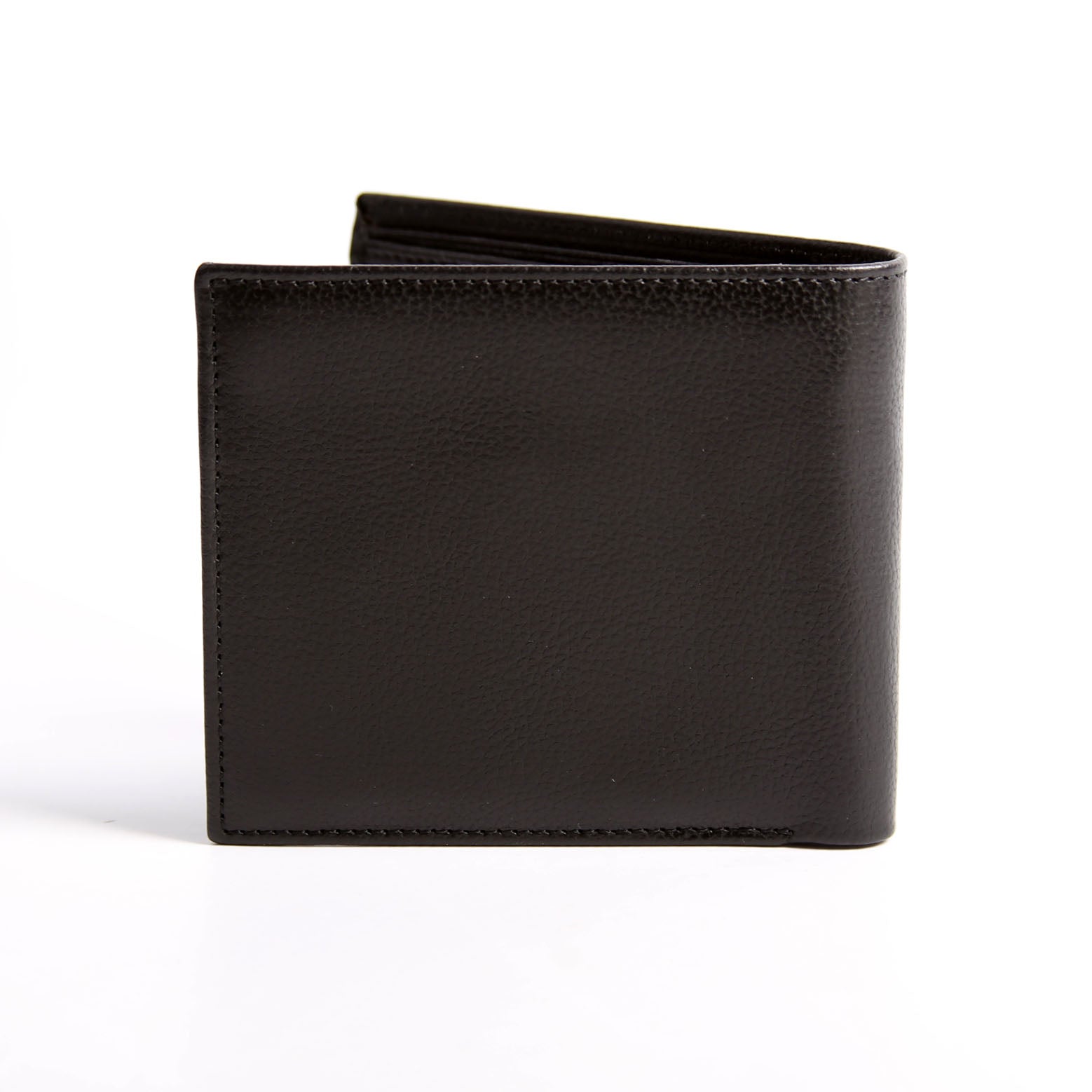 Bifold Leather Wallet With Coin Pouch Black