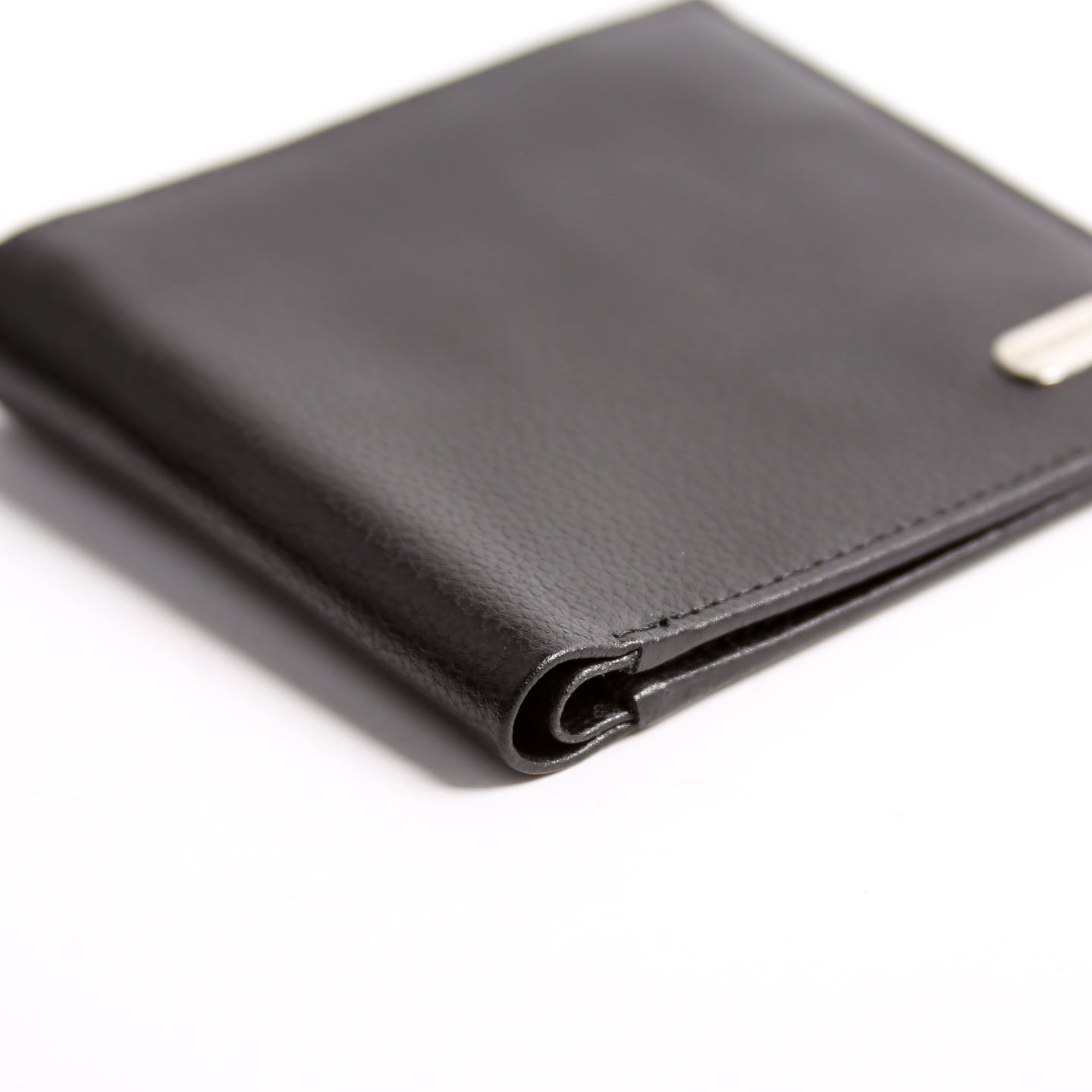 Bifold Leather Wallet With Coin Pouch Black