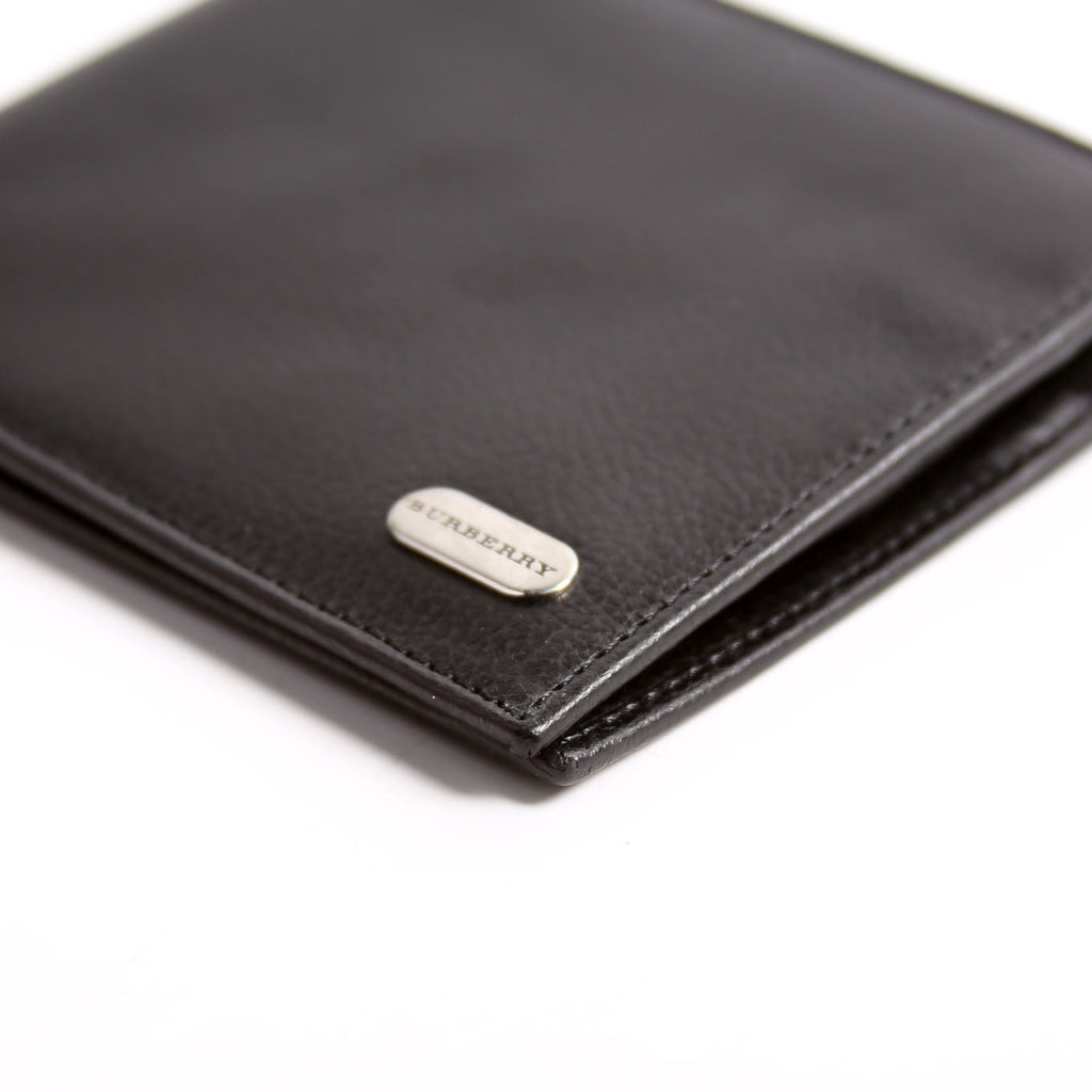 Bifold Leather Wallet With Coin Pouch Black