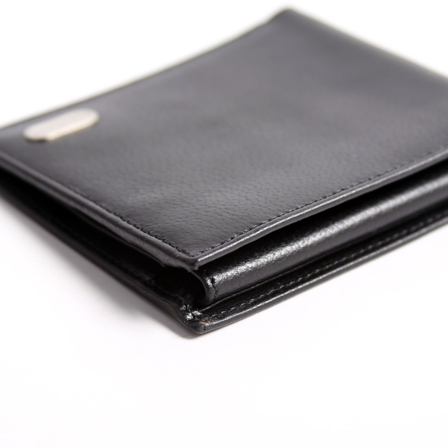 Bifold Leather Wallet With Coin Pouch Black