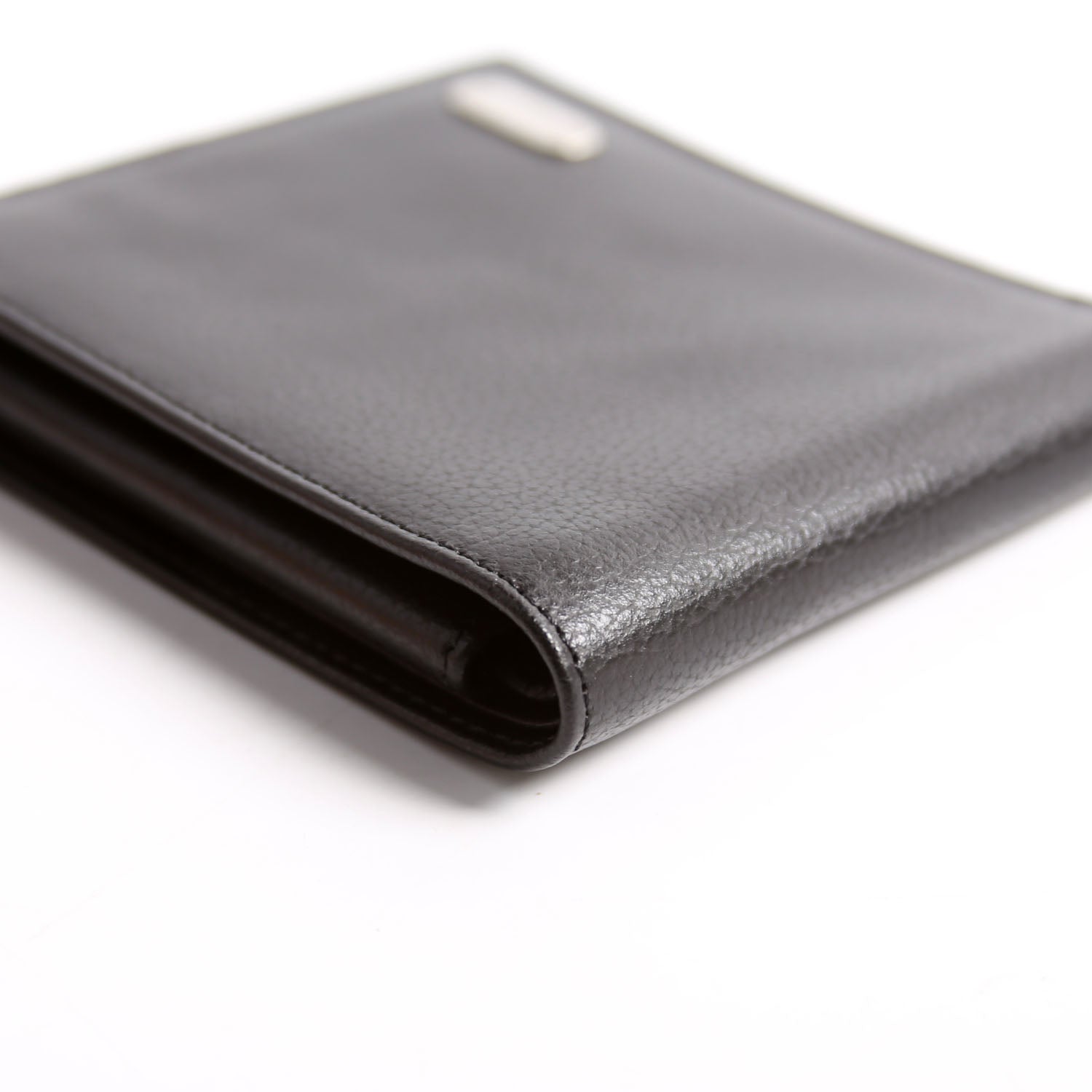 Bifold Leather Wallet With Coin Pouch Black