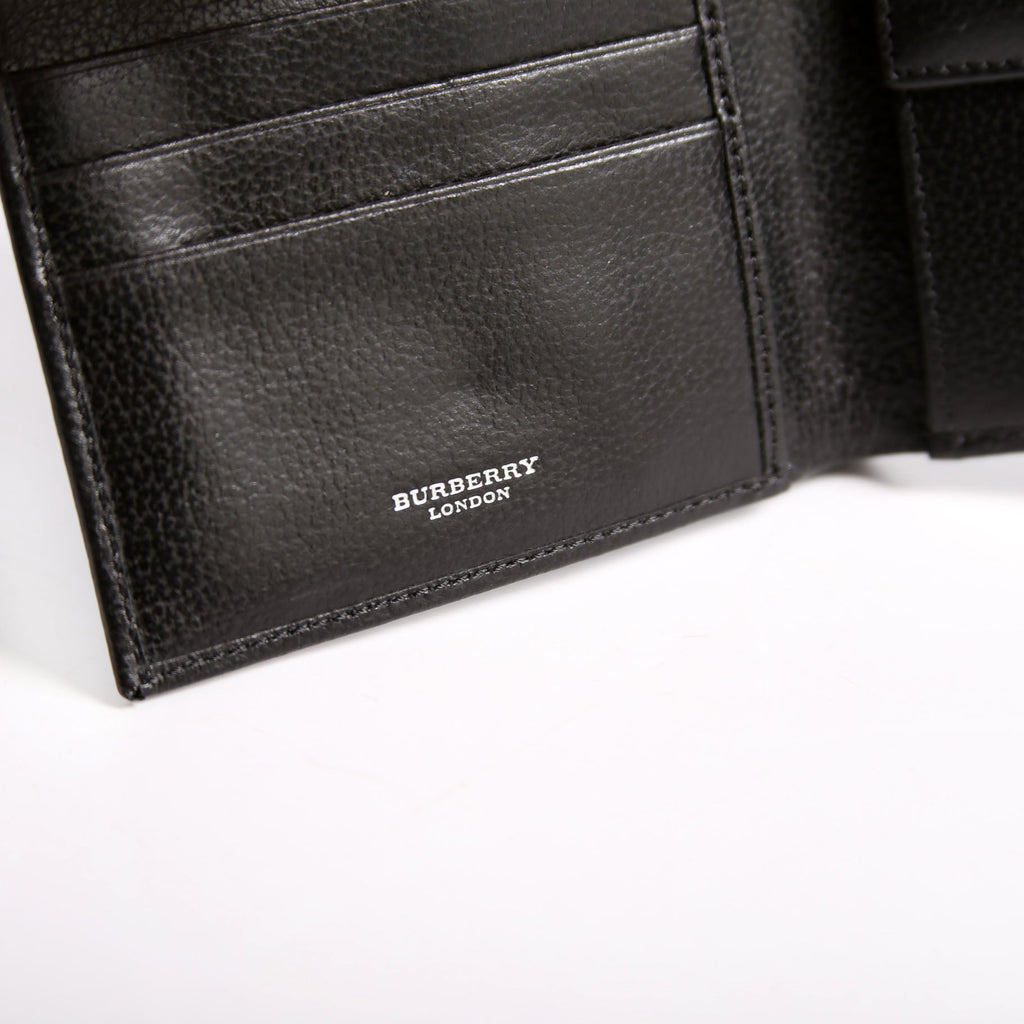 Bifold Leather Wallet With Coin Pouch Black