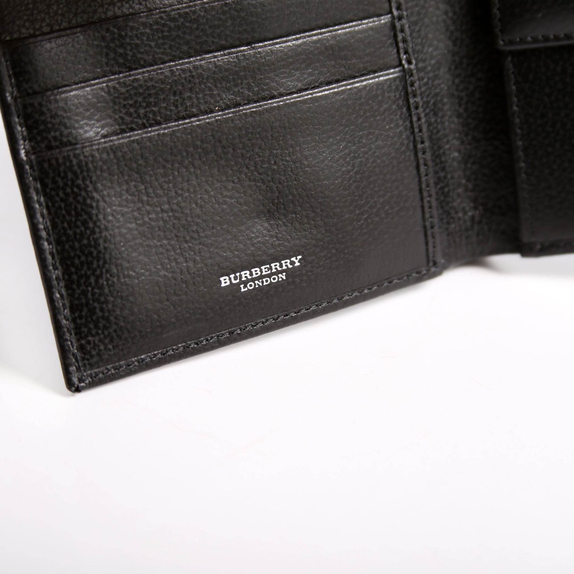 Bifold Leather Wallet With Coin Pouch Black