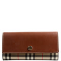 Halton Continental Wallet Vintage Check Brown