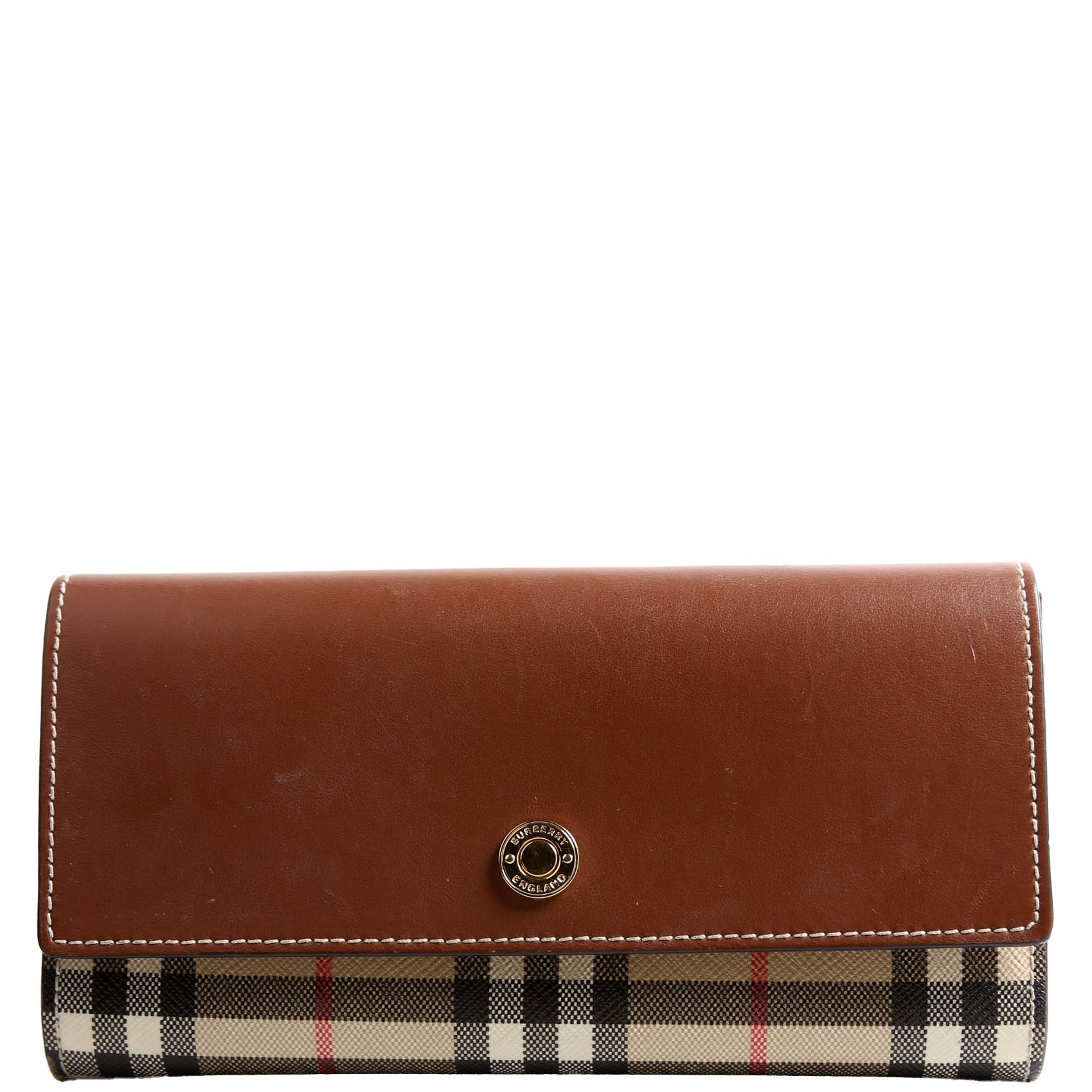 Halton Continental Wallet Vintage Check Brown
