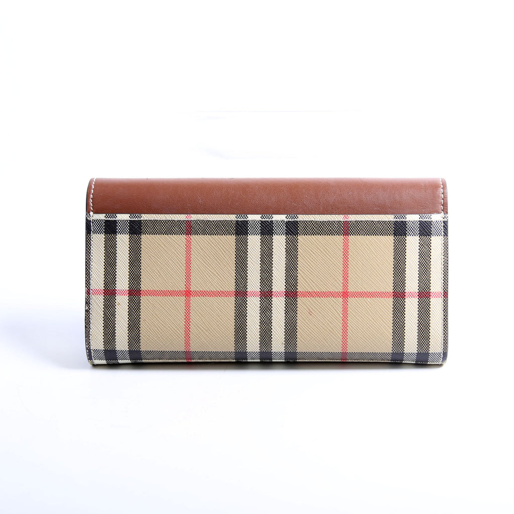 Halton Continental Wallet Vintage Check Brown