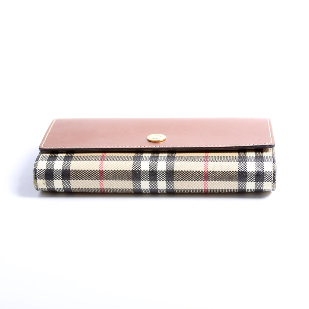 Halton Continental Wallet Vintage Check Brown