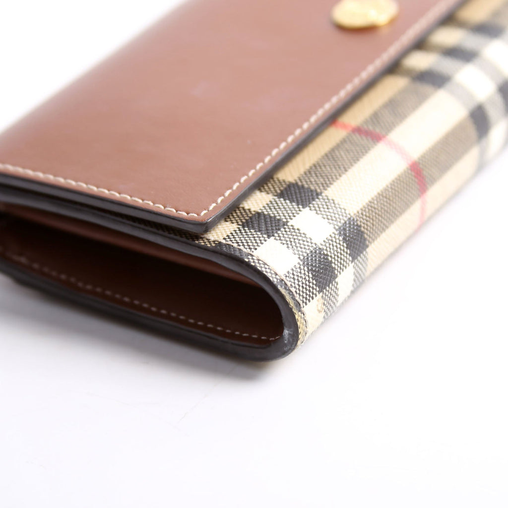 Halton Continental Wallet Vintage Check Brown