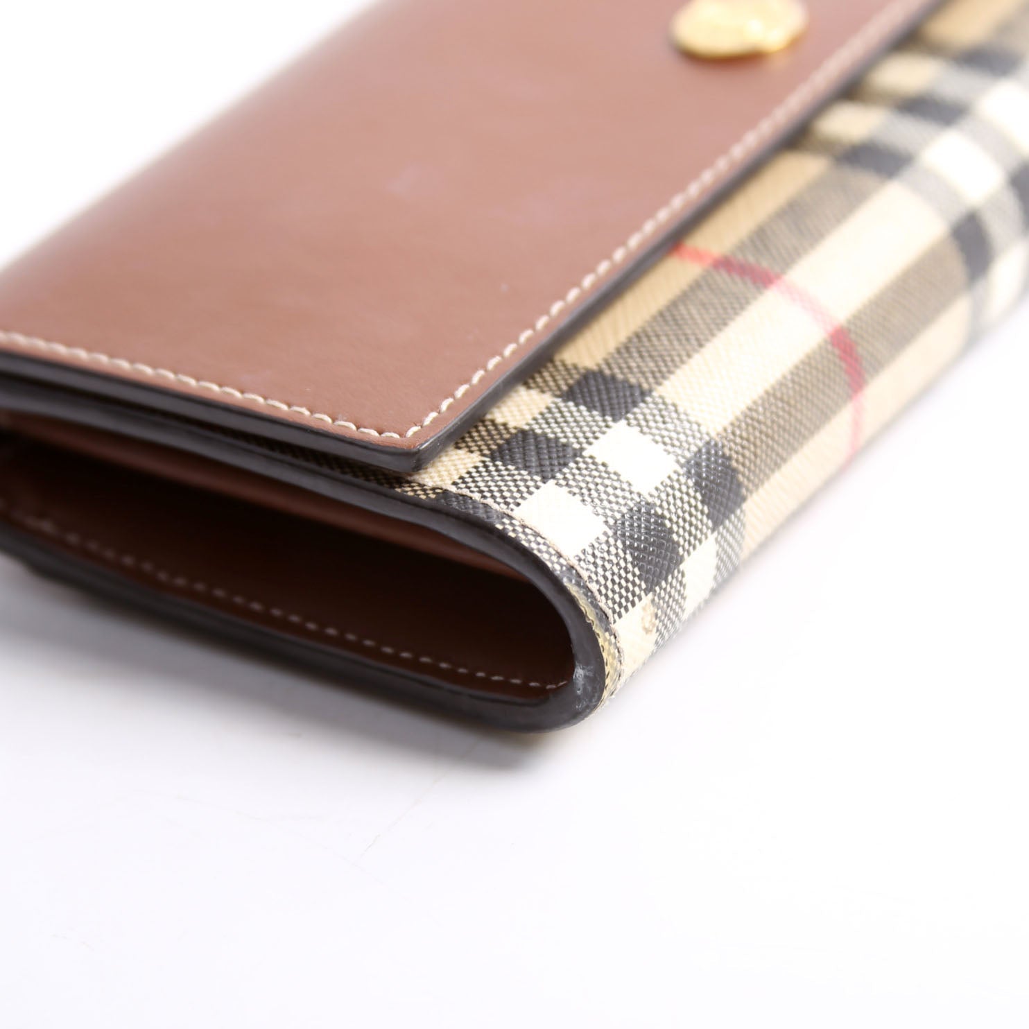 Halton Continental Wallet Vintage Check Brown