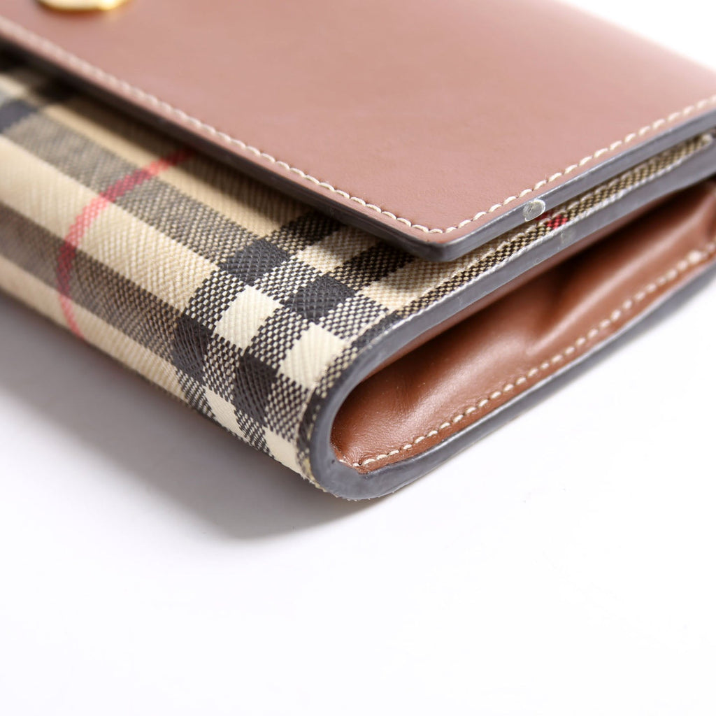 Halton Continental Wallet Vintage Check Brown