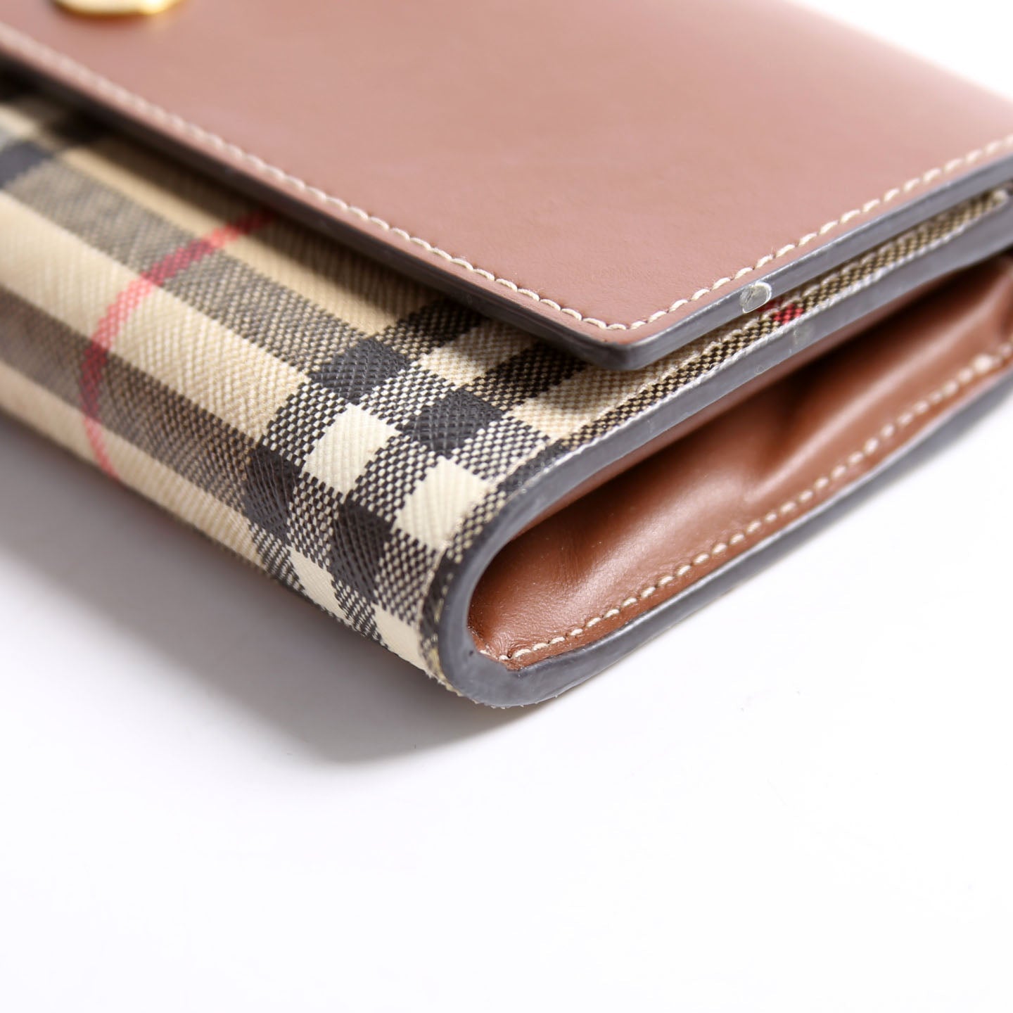 Halton Continental Wallet Vintage Check Brown