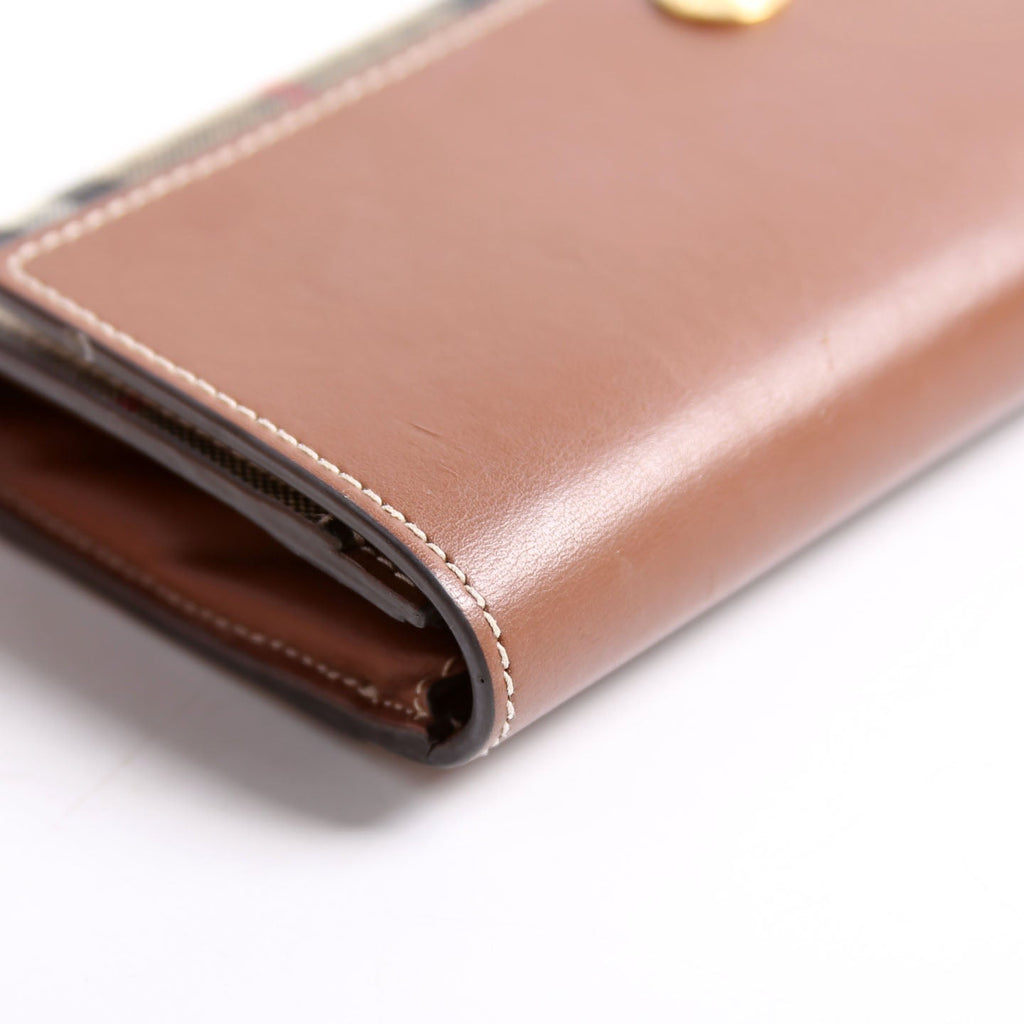 Halton Continental Wallet Vintage Check Brown