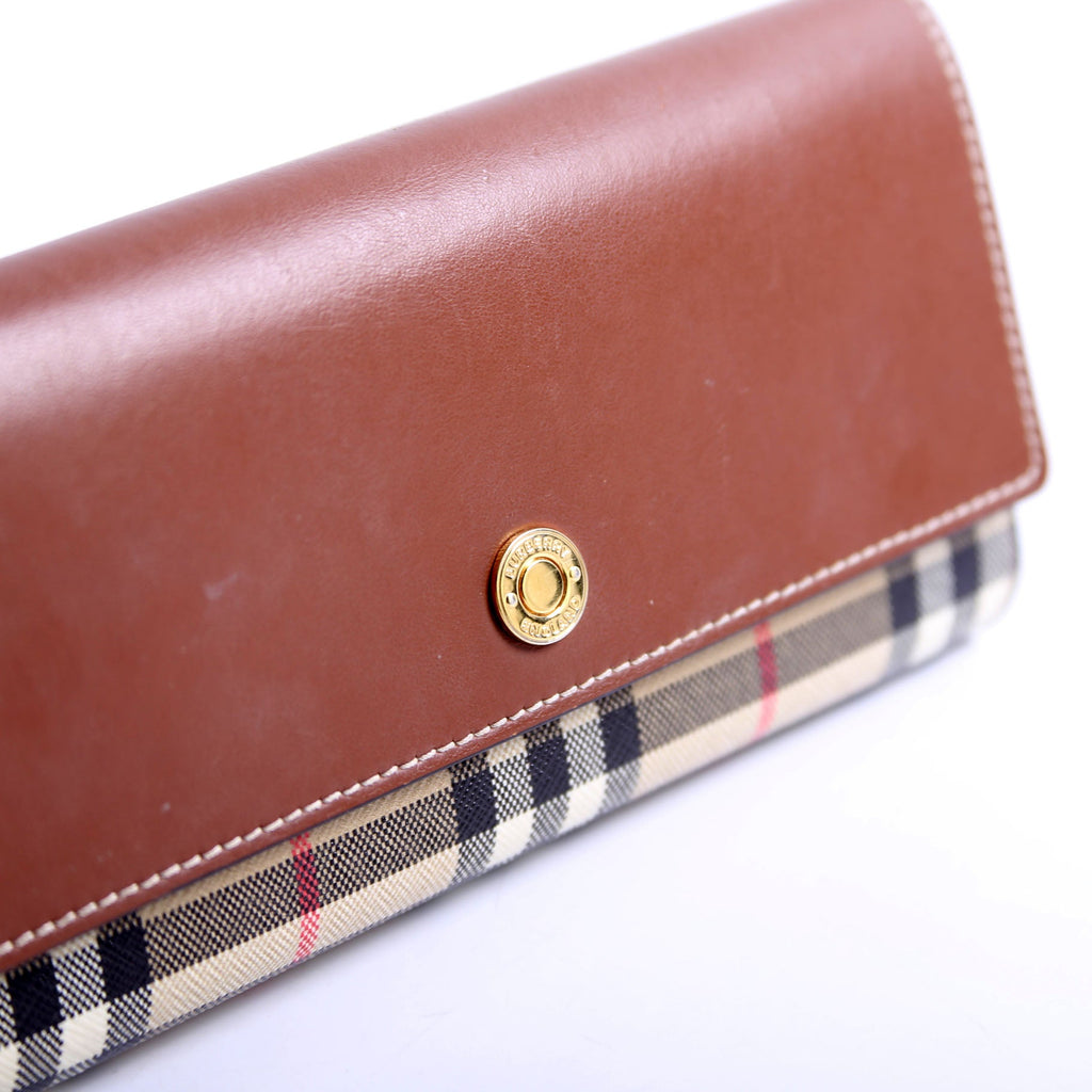 Halton Continental Wallet Vintage Check Brown
