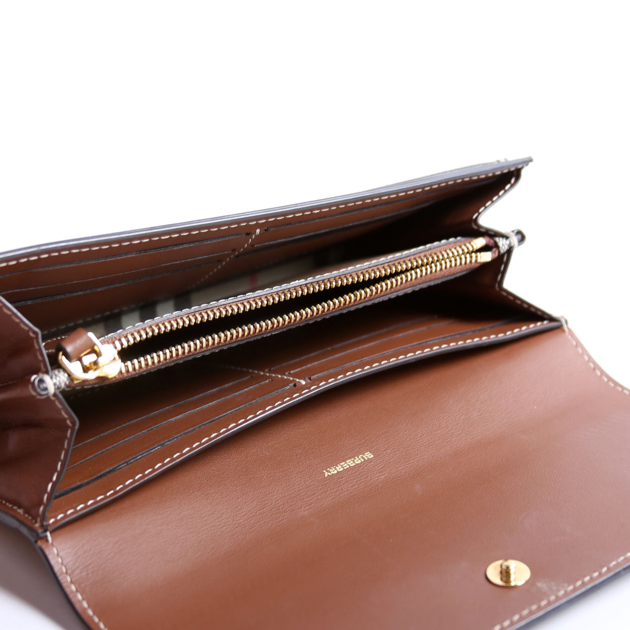 Halton Continental Wallet Vintage Check Brown