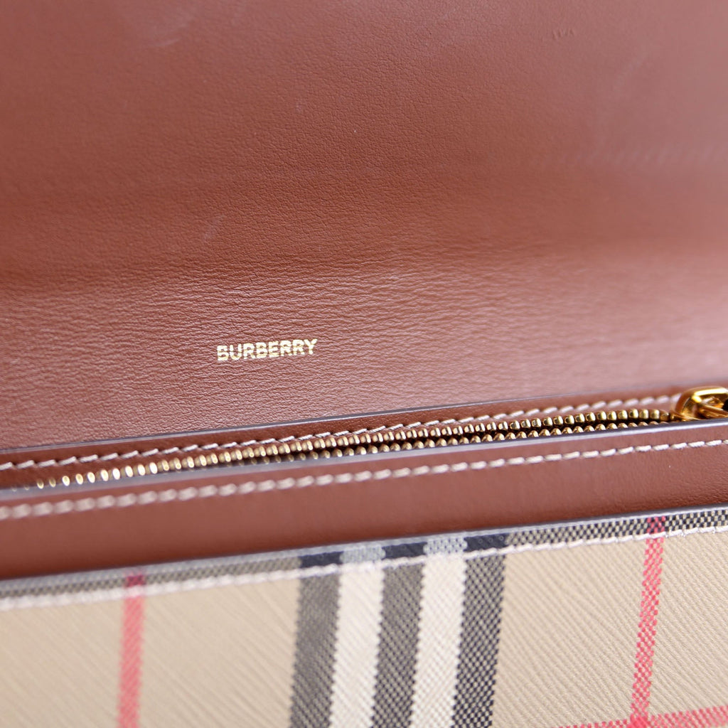 Halton Continental Wallet Vintage Check Brown