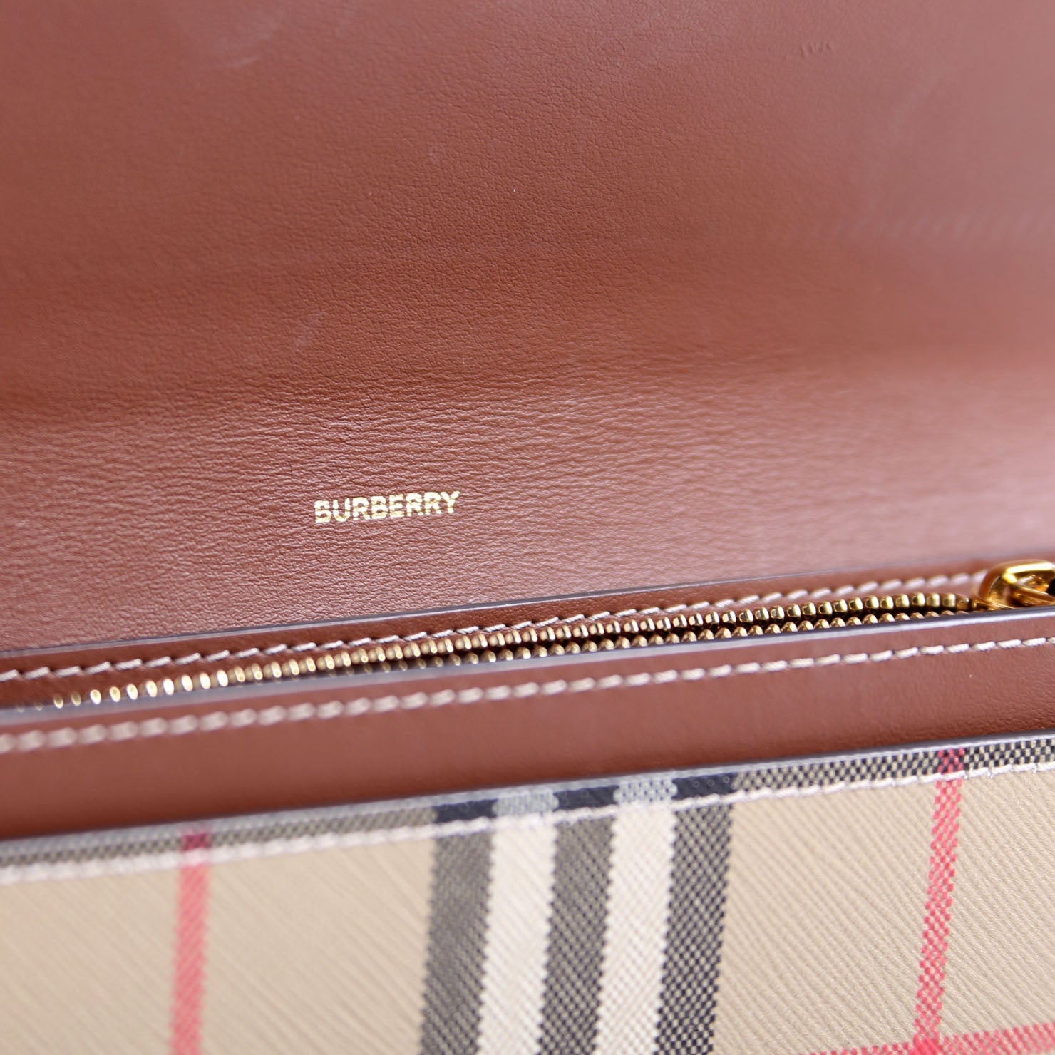 Halton Continental Wallet Vintage Check Brown