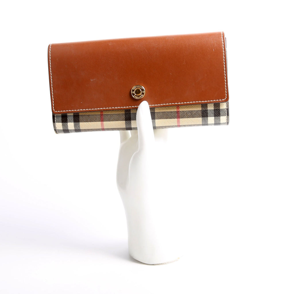 Halton Continental Wallet Vintage Check Brown